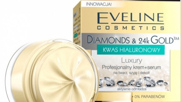 Luxury Profesjonalny krem+serum na twarz, szyję i dekolt Diamonds & Gold Eveline