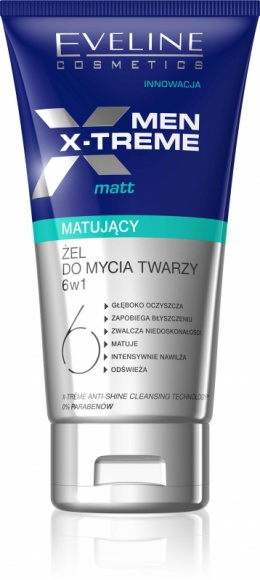 Eveline Cosmetics MEN X-TREME MATUJĄCY ŻEL DO MYCIA TWARZY