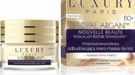 LUXURY PARIS Przeciwzmarszczkowy odbudowujący krem-maska na noc 60+ LIFESTYLE, Uroda - Rewolucyjny program LUXURY Paris Nouvelle Beauté™ został opracowany z myślą o profesjonalnej pielęgnacji skóry dojrzałej, w oparciu o rewitalizujące i odżywcze właściwości olejku arganowego.