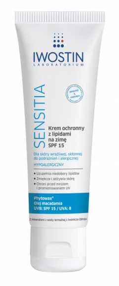 Krem ochronny z lipidami SPF 15 na zimę Iwostin Sensitia