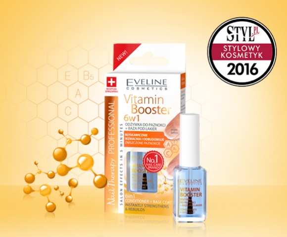 Odżywka do paznokci Eveline Cosmetics z tytułem „Stylowy Kosmetyk 2016”.